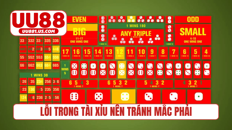 Lỗi trong tài xỉu nên tránh mắc phải